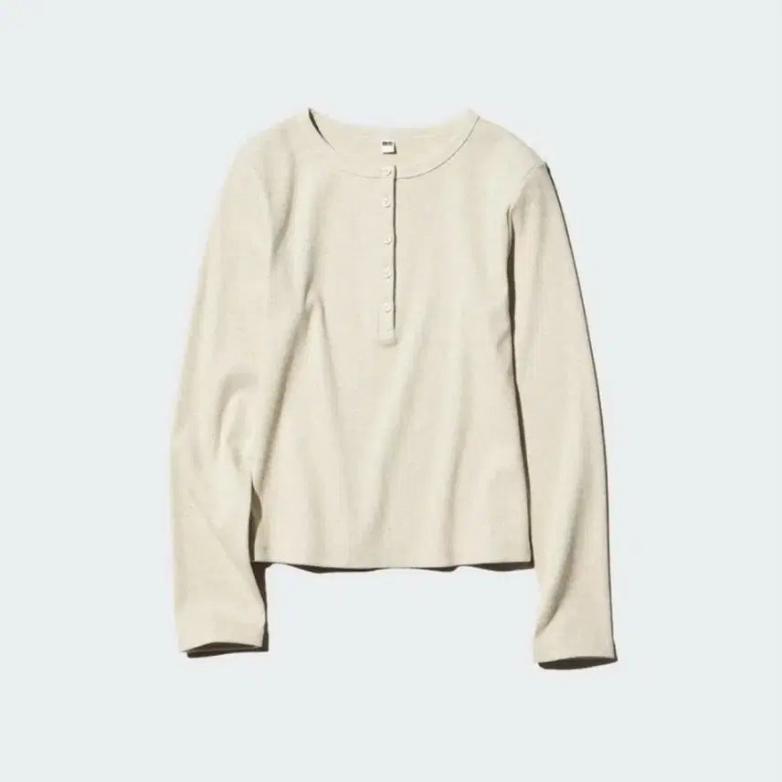 [BUNJANG] Uniqlo Rib Henley Neck T-Shirt / 유니클로 립 헨리넥 T