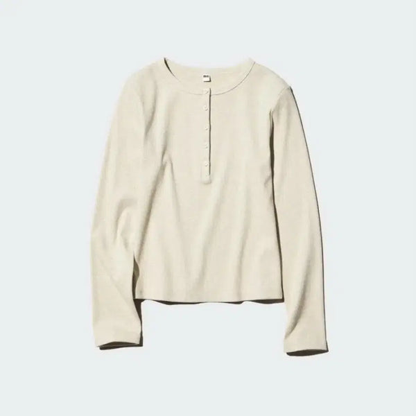 [BUNJANG] Uniqlo Rib Henley Neck T-Shirt / 유니클로 립 헨리넥 T