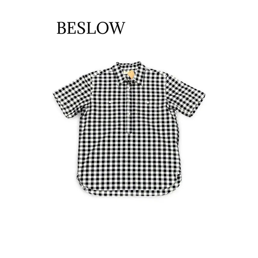[BUNJANG] Beslow Checked Short-Sleeve Shirt / (95)BESLOW 체크 반팔 셔츠