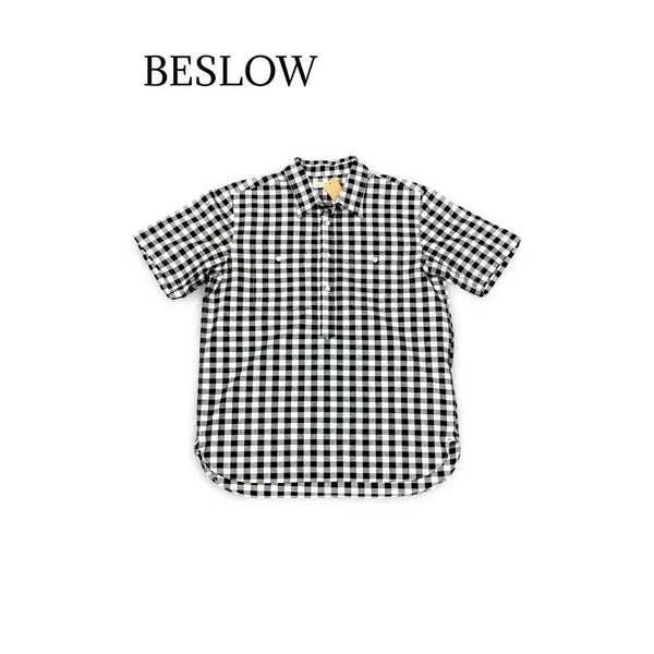 [BUNJANG] Beslow Checked Short-Sleeve Shirt / (95)BESLOW 체크 반팔 셔츠