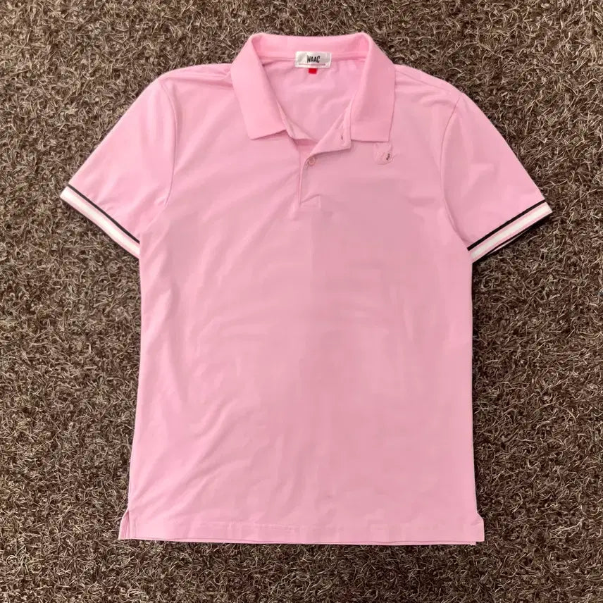 [BUNJANG] WAAC Pink Baekgoro Polo T-Shirt / 1 WAAC 핑크 백로로 카라 티셔츠