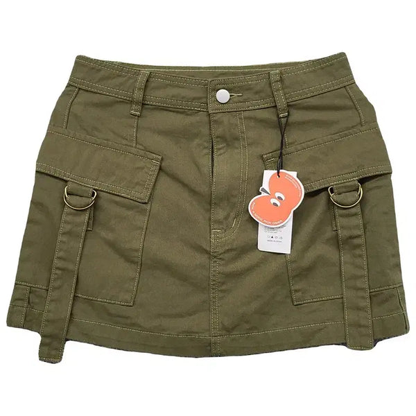 [BUNJANG] Shop Cider Khaki Mini Skirt XS / [새상품]샵사이더 카키 미니 스커트 XS