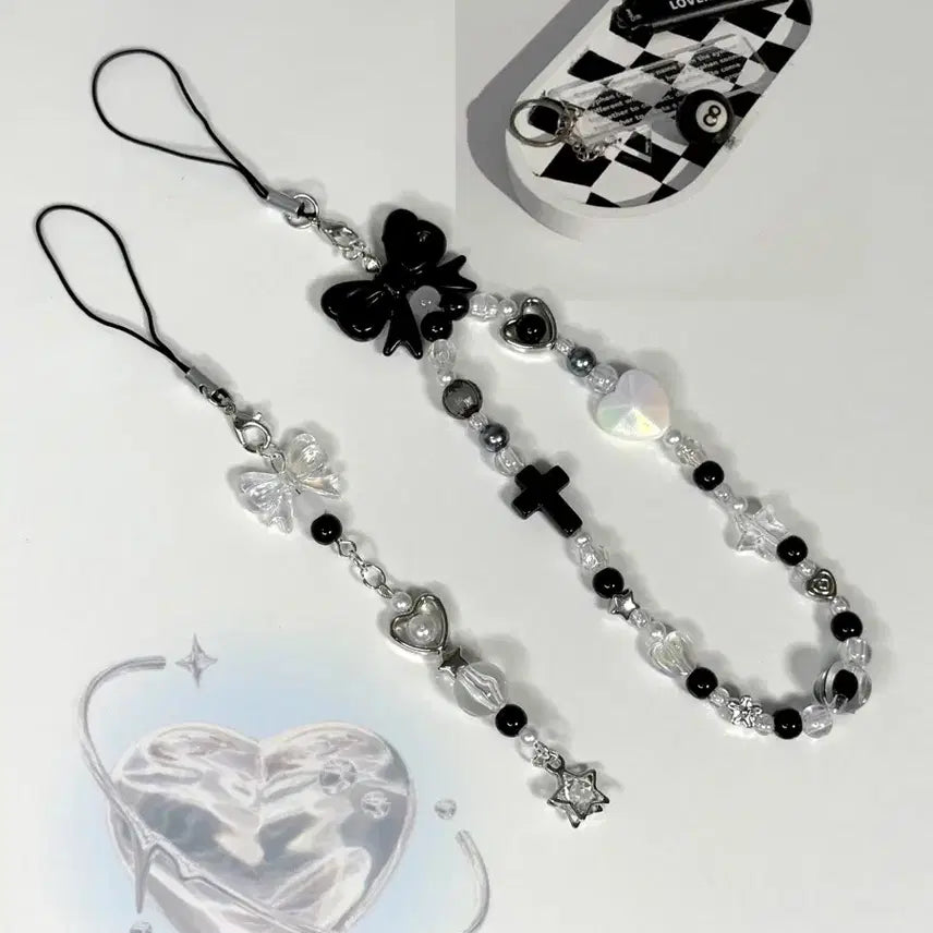 [BUNJANG] Handmade Monochrome Bead Keychain / 핸드메이드 무채색 비즈 키링