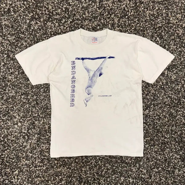 [BUNJANG] Vintage 90s Single Stitch "White Monkey" T-Shirt (Size S) / [S] 90s 시크포드 흰손기본원숭이 빈티지 싱글스티치 티셔츠
