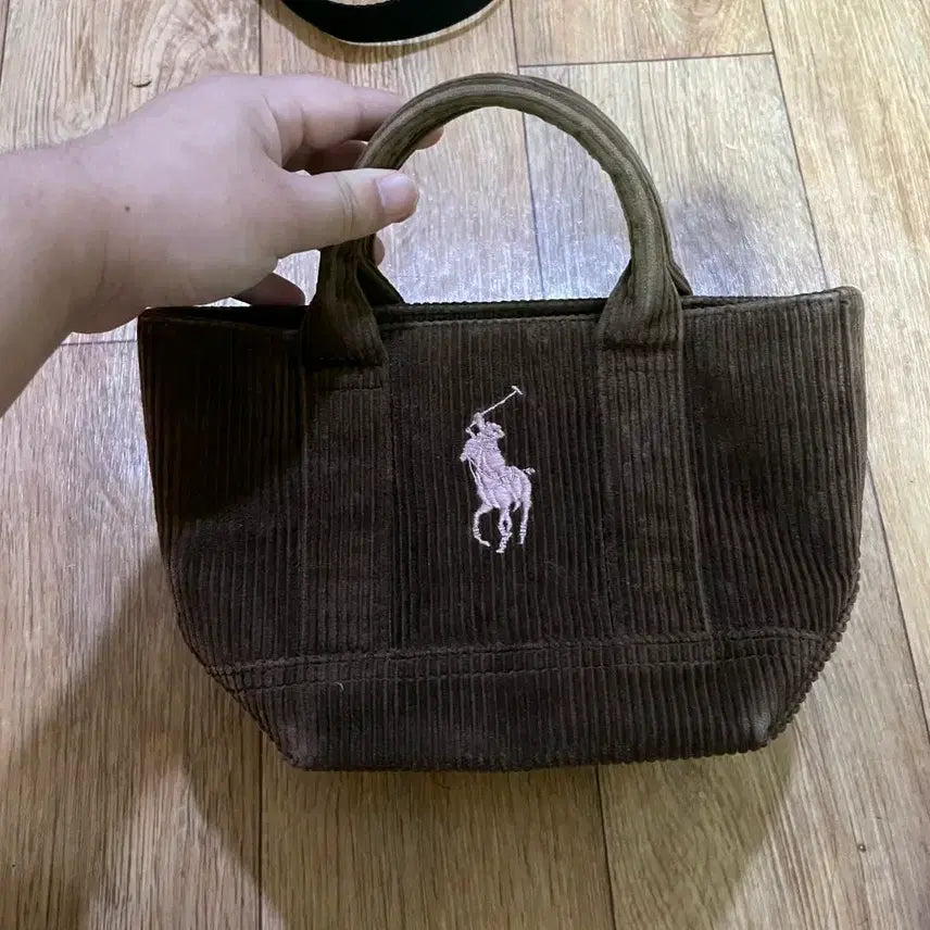[BUNJANG] Ralph Lauren Corduroy Mini Bag / ralph lauren 랄프 로렌 브라운 핑크 코듀로이 미니백 가방