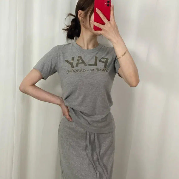 [BUNJANG] Comme des Garçons Big Logo Gray T-Shirt Size S / 꼼데가르송 빅로고 그레이 T