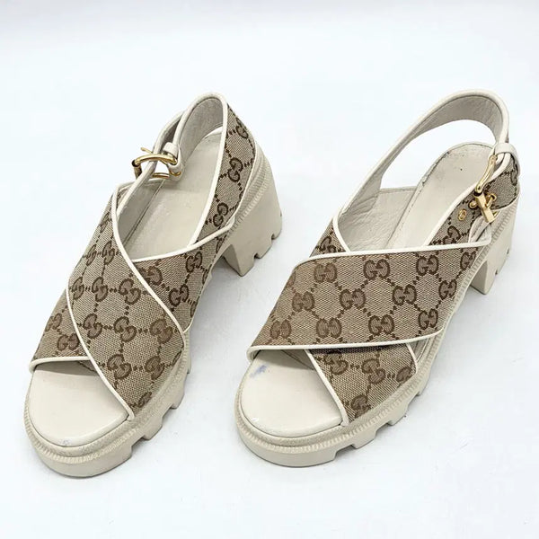 [BUNJANG] Gucci Women's GG Lug Sole Sandals GG Supreme / 구찌 우먼스 GG 러그 솔 샌들 GG 슈프림 (36 1/2)