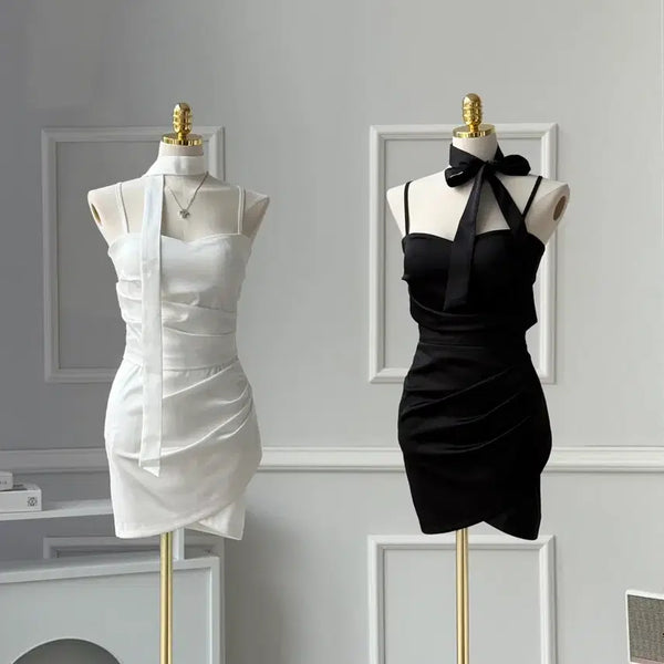 [BUNJANG] J'liz Heart Shirring Satin Camisole + Shirring Wrap Mini Skirt Set - White / 새상품) 제이리즈 하트 셔링 새틴 나시+셔링 랩 미니 스커트 세트-화이트 수입의류