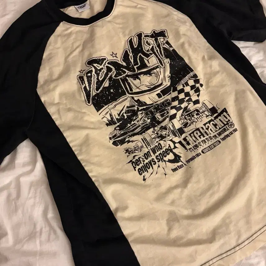 [BUNJANG] Benhit Like Racing Raglan Short Sleeve T-shirt / 벤힛 Like Racing 레글런 반팔티 에이블리 교신x 무신사