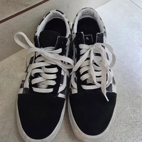 [BUNJANG] Vans Old Skool Checkerboard Sneakers / 반스 올드스쿨 체커보드 스니커즈