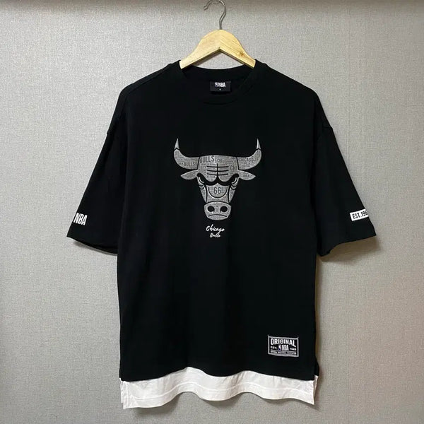 [BUNJANG] NBA Chicago Bulls Short Sleeve T-Shirt Black / NBA 시카고 불스 반팔 티셔츠 블랙