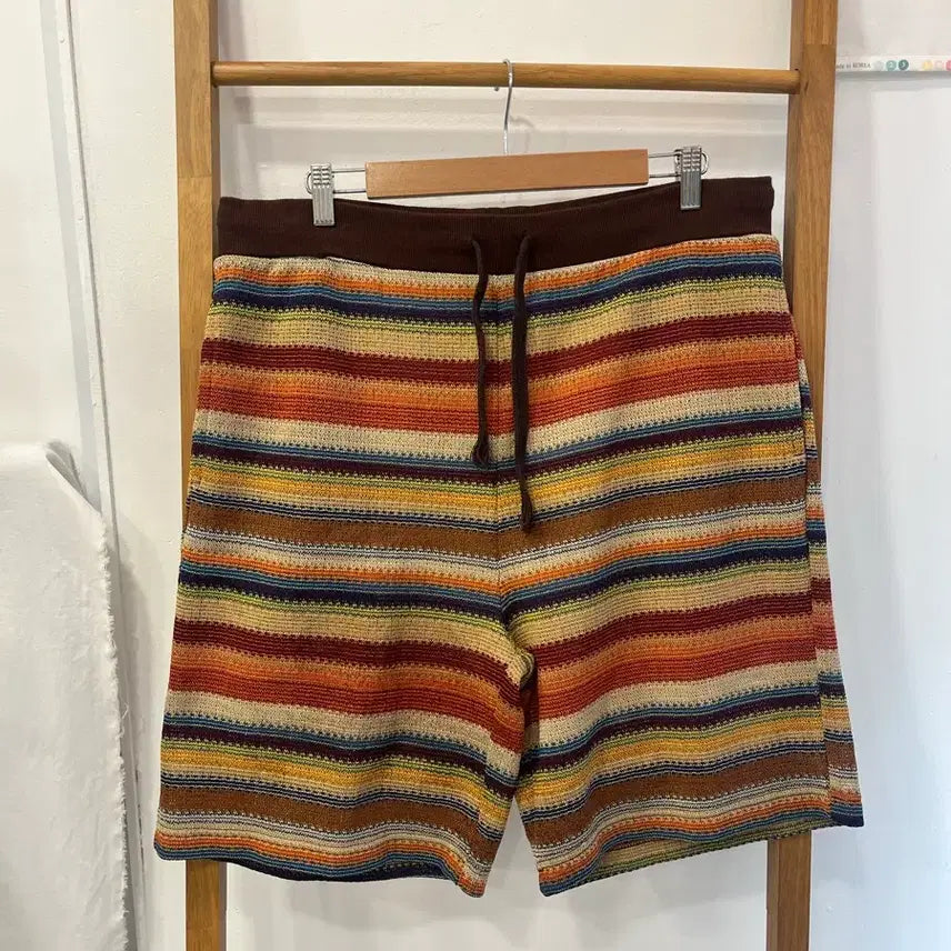 [BUNJANG] Rainbow Ethnic Stripe Beach Pants (XL) / 레인보우 에스닉 스트라이프 비치 팬츠 / 수영복 겸용 (XL)
