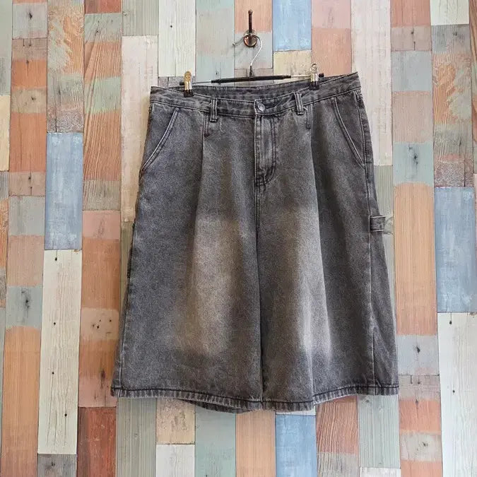 [BUNJANG] Plus Size Black Denim Shorts / 빅사이즈 흑청반바지