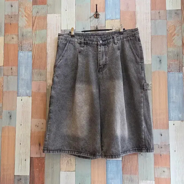 [BUNJANG] Plus Size Black Denim Shorts / 빅사이즈 흑청반바지