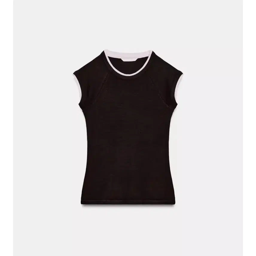 [BUNJANG] Zara Fake Double Short Sleeve T-Shirt Brown M / 자라 페이크 더블 숏 슬리브 티셔츠 브라운 M