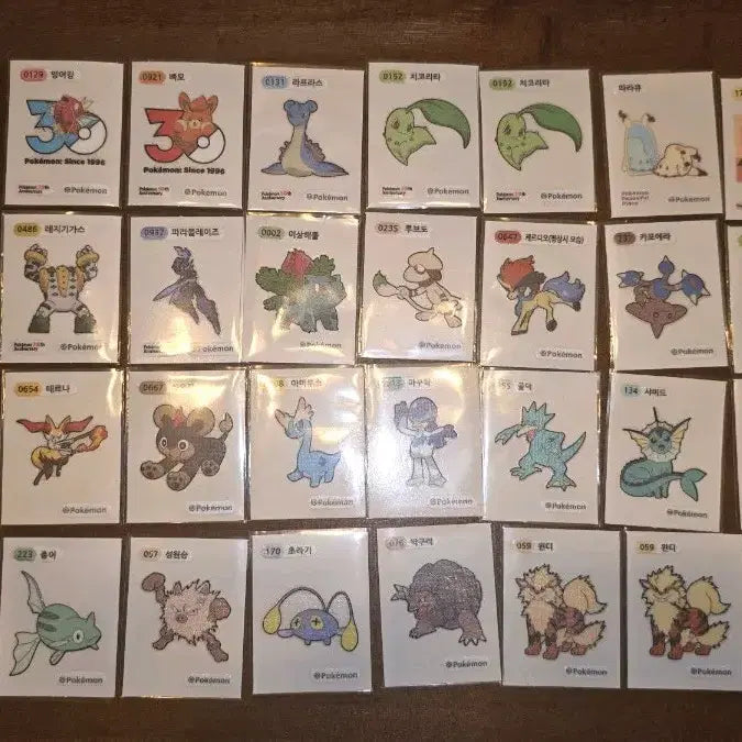 [BUNJANG] Pokemon 30th Anniversary Ttibbo Seal Collection (First Edition) / 새상품 포켓몬 30주년 띠부씰 초판 띠부씰 보름이 오버액션토끼 몰랑이 루피 등 판매