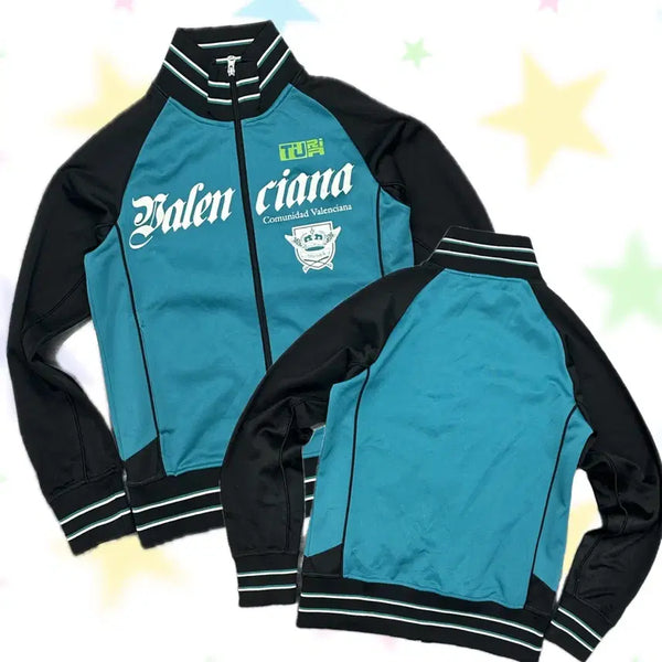 [BUNJANG] Ikka Y2K Mint Color Block Printing Jersey / 일본빈티지 ikka 러블리 괴짜 Y2K 민트 배색 프린팅 올드스쿹 져지