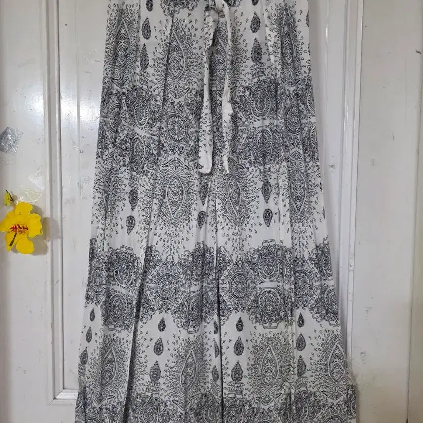 [BUNJANG] Women's Cotton Rayon Wide-Leg Lounge Pants / 여름 시원한 핏이이쁜  고급스런  면 레이온  밴딩  랩 통바지