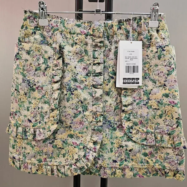 [BUNJANG] EENK LETTER PROJECT Flower Jacquard Mini Skirt (Size S) / EENK LETTER PROJECT 플라워 자카드 미니스커트 S 택새상품