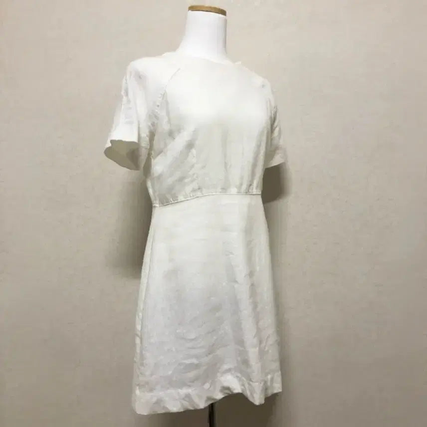 [BUNJANG] White Linen Short Sleeve Dress / 화이트 린넨 반팔 원피스