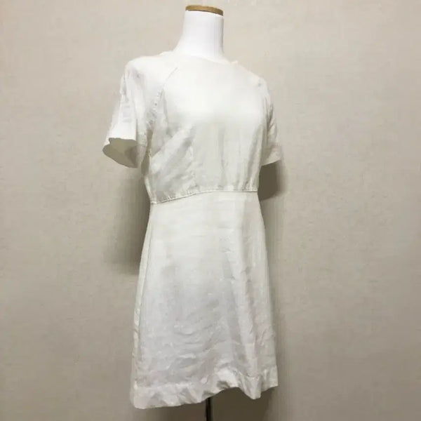 [BUNJANG] White Linen Short Sleeve Dress / 화이트 린넨 반팔 원피스