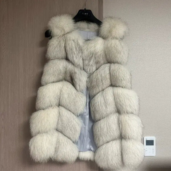[BUNJANG] Royal Grade Saga Fox Fur Vest with Mink / 로얄등급 사가폭스리얼베스트 모피밍크 동우진도사바티에
