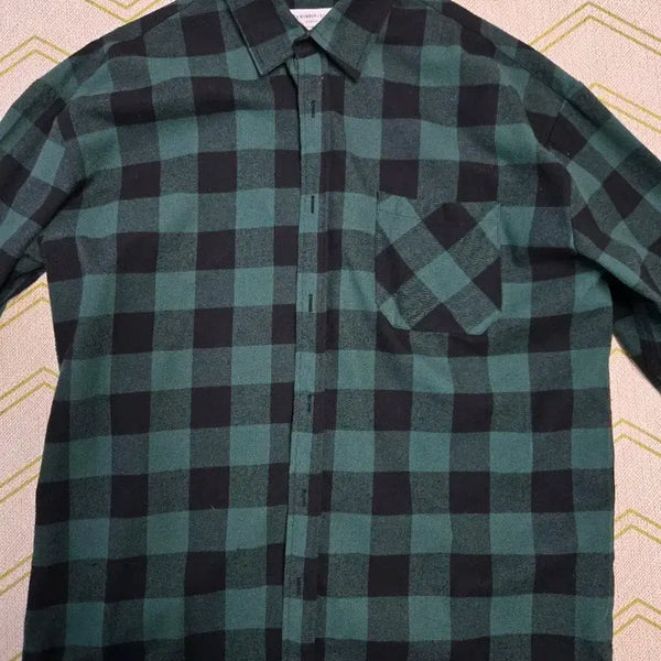 [BUNJANG] Green Plaid Flannel Shirt / 체크 남방 그린