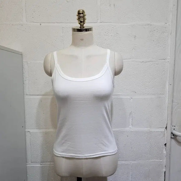 [BUNJANG] Plain Sleeveless Top - White / 신축성 좋은 무지 나시- 화이트