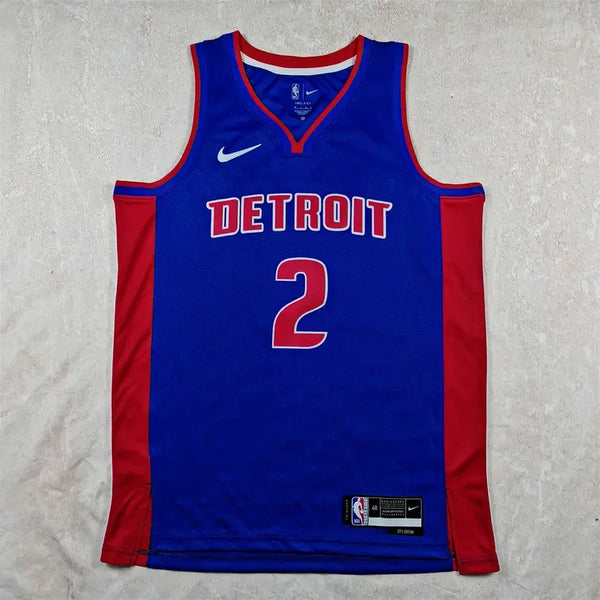 [BUNJANG] Detroit Pistons #2 Cunningham Basketball Jersey - Blue / 새 프린트 농구복 피스톤즈 2번 블루 코닝햄