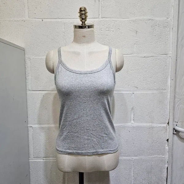 [BUNJANG] Soft Stretch Basic Sleeveless Top - Light Grey / 신축성 좋은 무지 나시- 연그레이