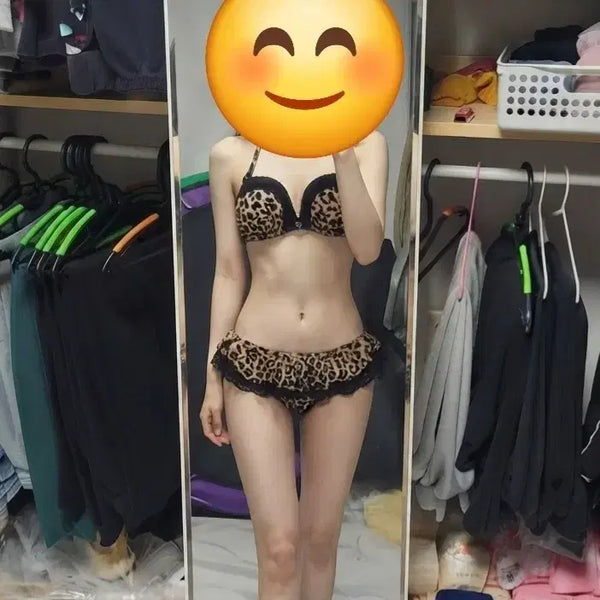 [BUNJANG] Leopard Lace Bikini Set / 호피 레이스 비키니세트