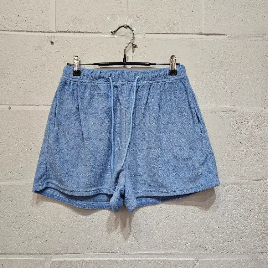 [BUNJANG] Terry Cloth Relaxed Fit Shorts - Sky / 타올재질 허리밴딩 반바지- 하늘