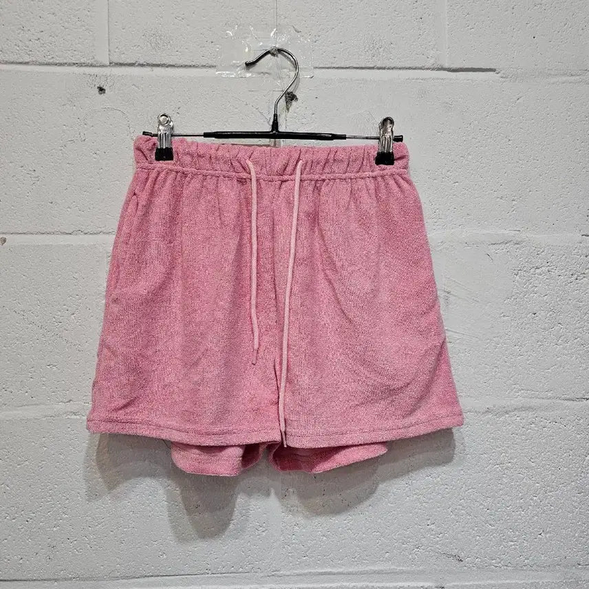 [BUNJANG] Terry Cloth Waistband Shorts - Pink / 타올재질 허리밴딩 반바지- 핑크