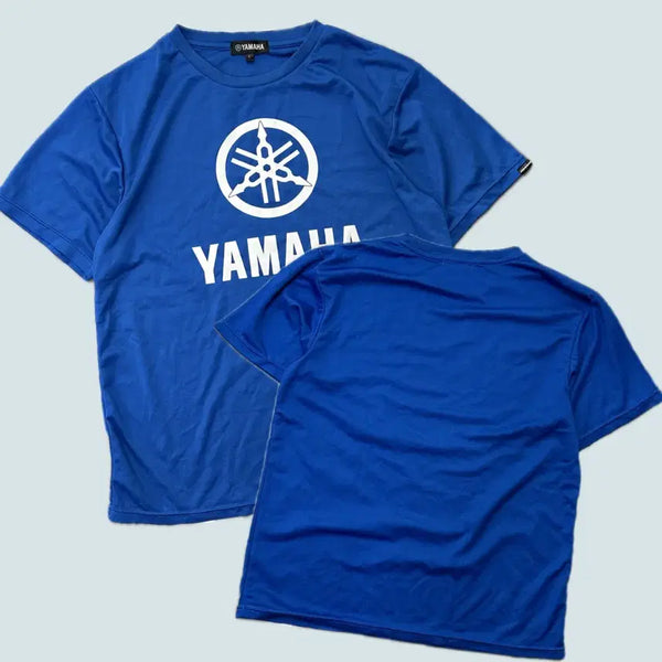 [BUNJANG] Yamaha Cobalt Blue Logo Functional T-Shirt / 일본빈티지 야마하 코발트블루 프린팅 로고 기능성 반팔티셔츠