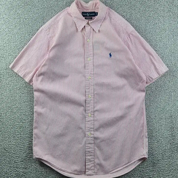[BUNJANG] Polo Ralph Lauren Pink Stripe Short Sleeve Shirt Size 42 / 폴로랄프로렌 반팔 셔츠 ( 42 ) / 12977