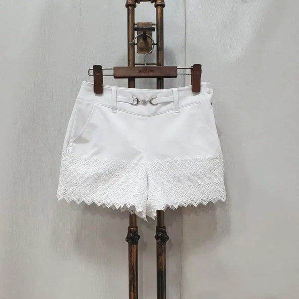 [BUNJANG] Saint Andrews Lace Panel Shorts White S / (JJ30790)세인트앤드류스 레이스배색 반바지 S