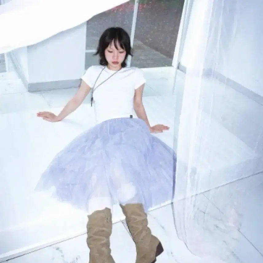 [BUNJANG] Rough Neck Tulle Skirt / 러프넥 튤 스커트