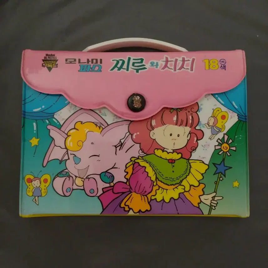 [BUNJANG] 1995 Chiru & Chichi Monami Crayons / 1995년 찌루와치치 크레파스 / 고전 모나미 문구 빈티지 학용품 레트로 크레용