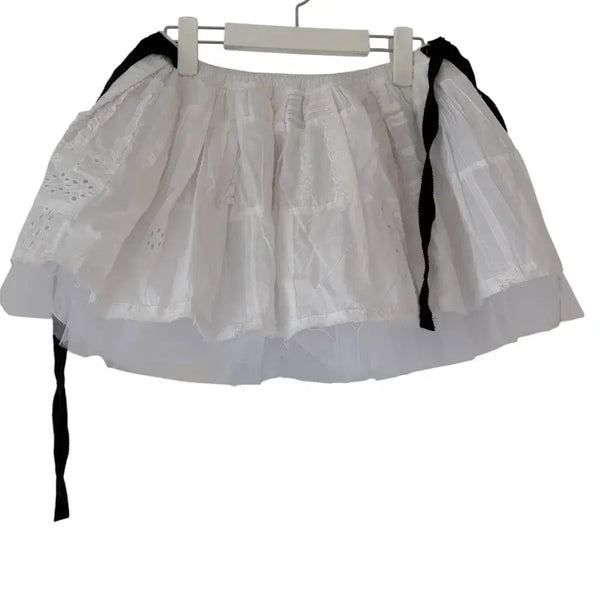 [BUNJANG] Shop Fairy Mini Skirt White Lace Ribbon / 샵페어리 스커트