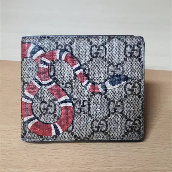 [BUNJANG] Gucci Snake Bi-fold Wallet Beige / 구찌 스네이크 반지갑/지갑 정품(감정O)