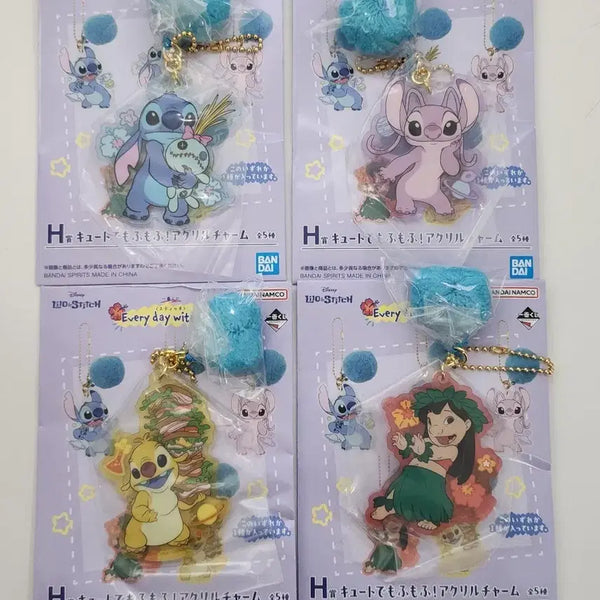 [BUNJANG] Disney Stitch Ichiban Kuji Prize H Acrylic Keyring Set / 스티치 쿠지 H상 아크릴키링 4종 일괄
