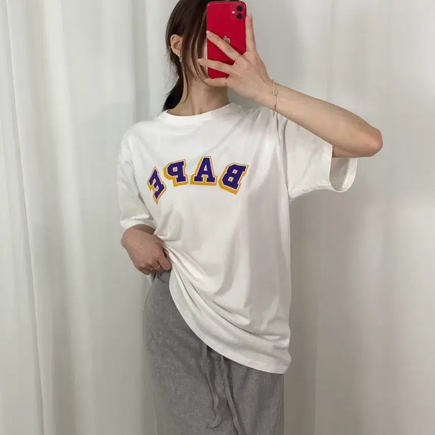 [BUNJANG] Bape Big Logo White T-Shirt / [슬로픽유일매물] 베이프 빅로고 화이트 T