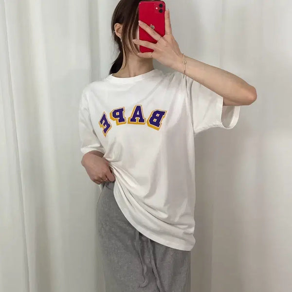 [BUNJANG] Bape Big Logo White T-Shirt / [슬로픽유일매물] 베이프 빅로고 화이트 T