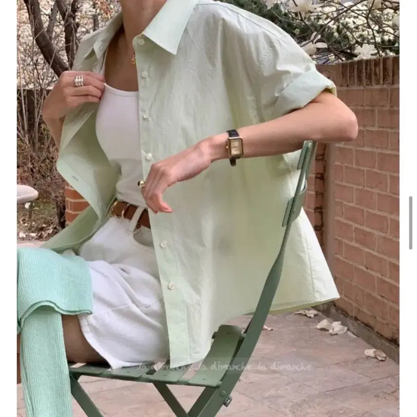 [BUNJANG] Mint Short Sleeve Shirt / 민트색 반팔 셔츠