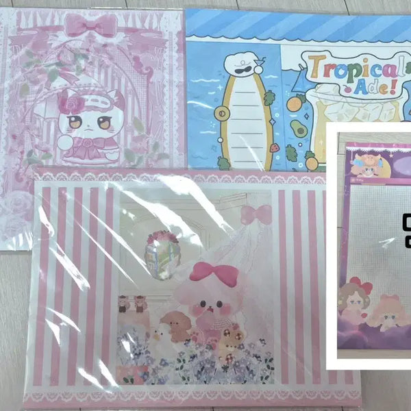 [BUNJANG] A4 & B5 Wrapping Paper Bundle Set (Includes B5 Memo Pad Gift) / 포용 랩핑지 a4 b5 일괄 판매 처분 (b5 메모지가 덤!)