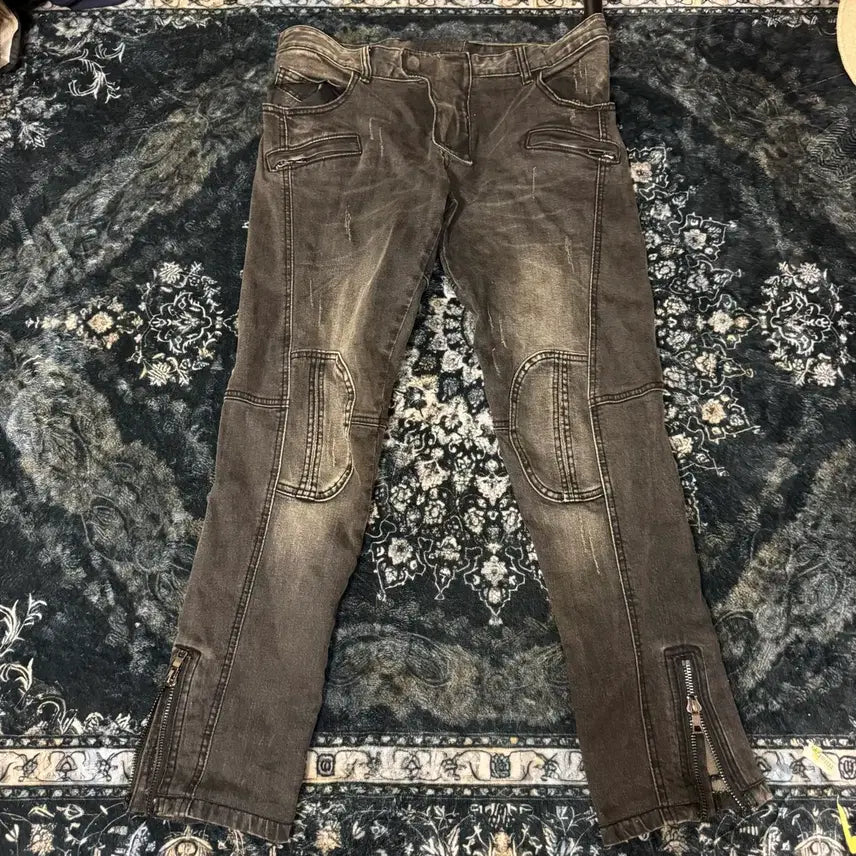 [BUNJANG] Balmain Washed Biker Pants / 발망 워싱 바이커 팬츠
