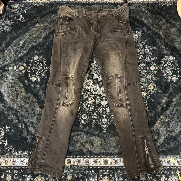 [BUNJANG] Balmain Washed Biker Pants / 발망 워싱 바이커 팬츠