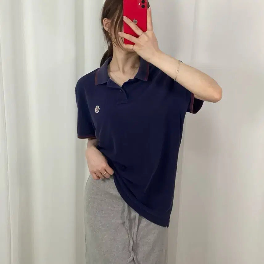 [BUNJANG] Moncler Navy Polo Shirt / 몽클레어 네이비 pk