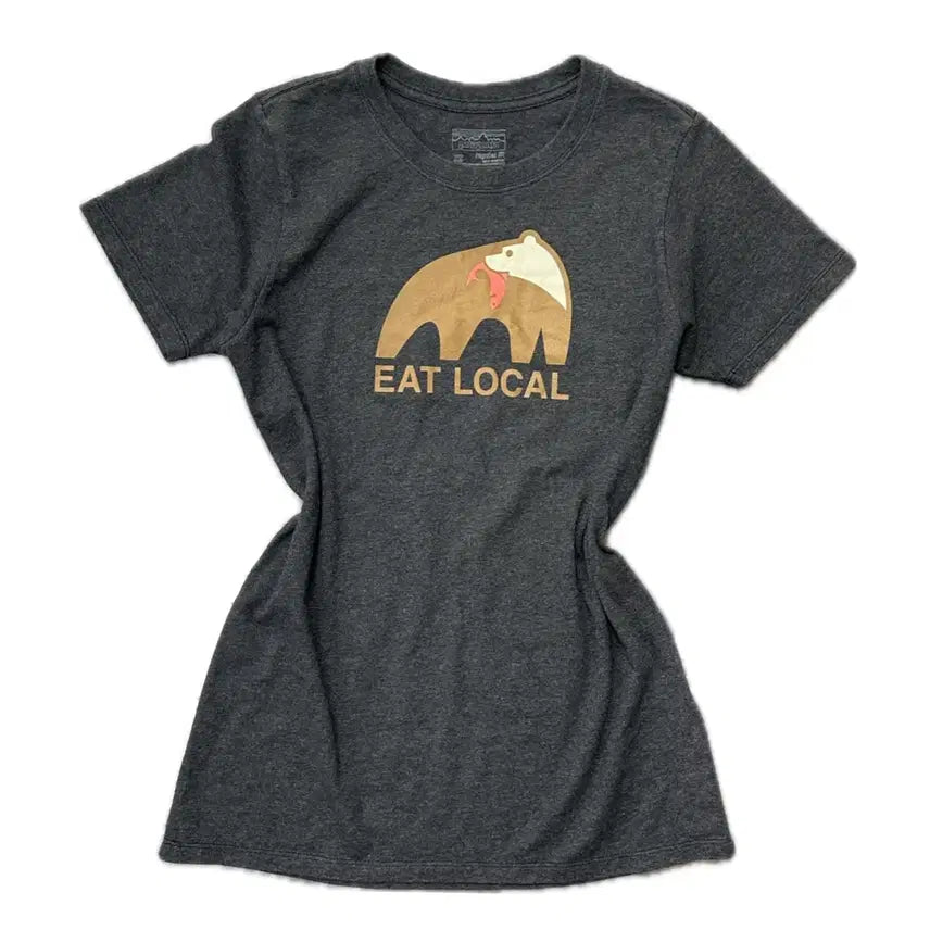 [BUNJANG] Patagonia Eat Local Graphic Print Slim Fit T-Shirt Charcoal Grey / 파타고니아 eat local 그래픽 프린팅 슬림핏 그레이 챠콜 반팔티셔츠