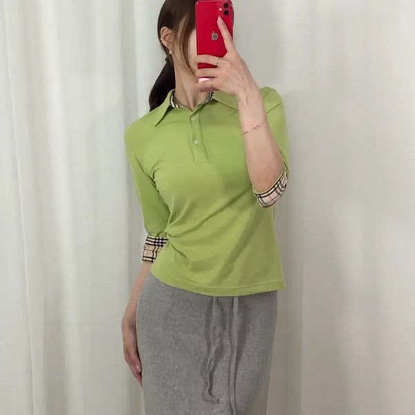 [BUNJANG] Burberry Nova Check Polo Shirt / 버버리 소매 노바체크 pk